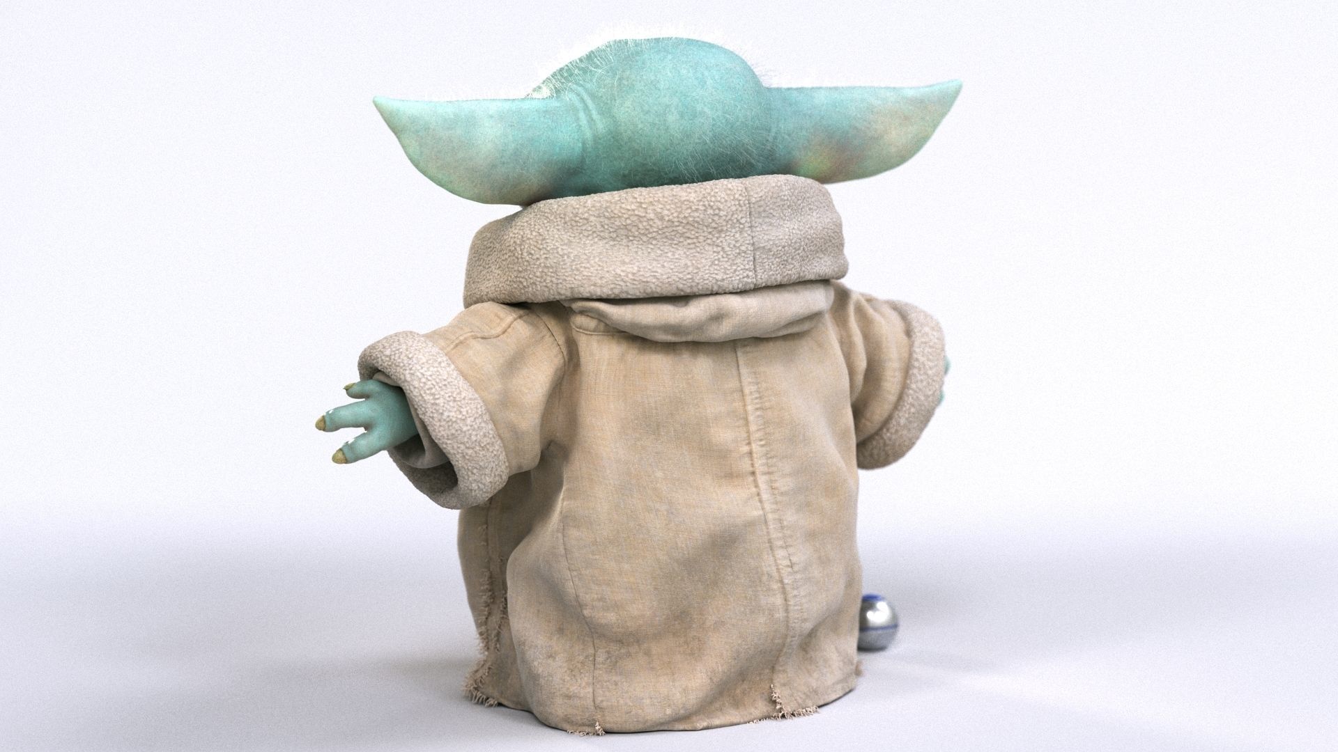 Grogu Baby Yoda Film Quality T-Pose 3d Model 3D model_24