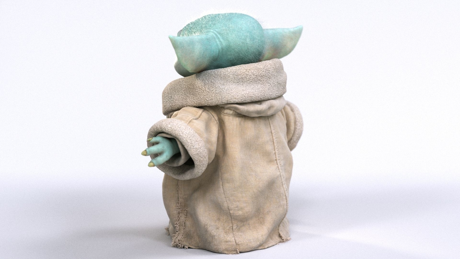 Grogu Baby Yoda Film Quality T-Pose 3d Model 3D model_23