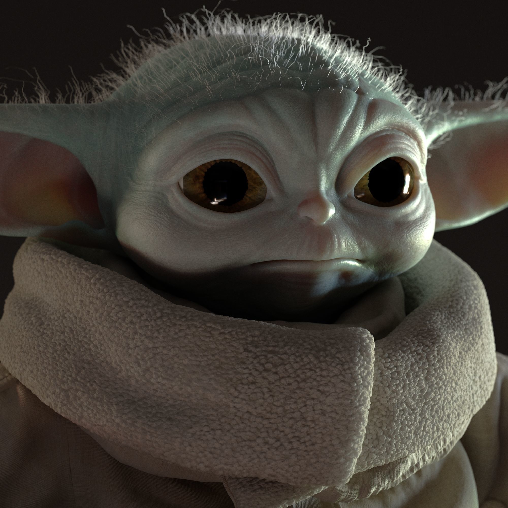 Grogu Baby Yoda Film Quality T-Pose 3d Model 3D model_5
