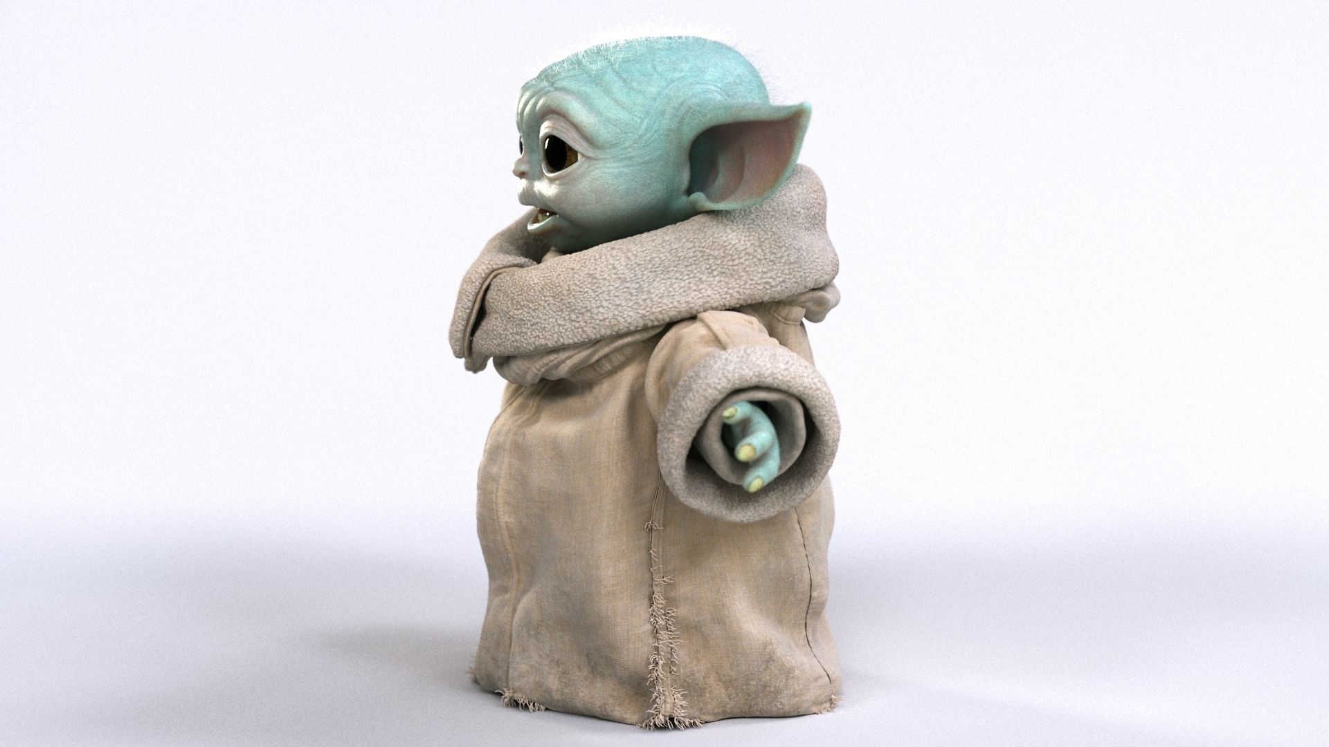 Grogu Baby Yoda Film Quality T-Pose 3d Model 3D model_21