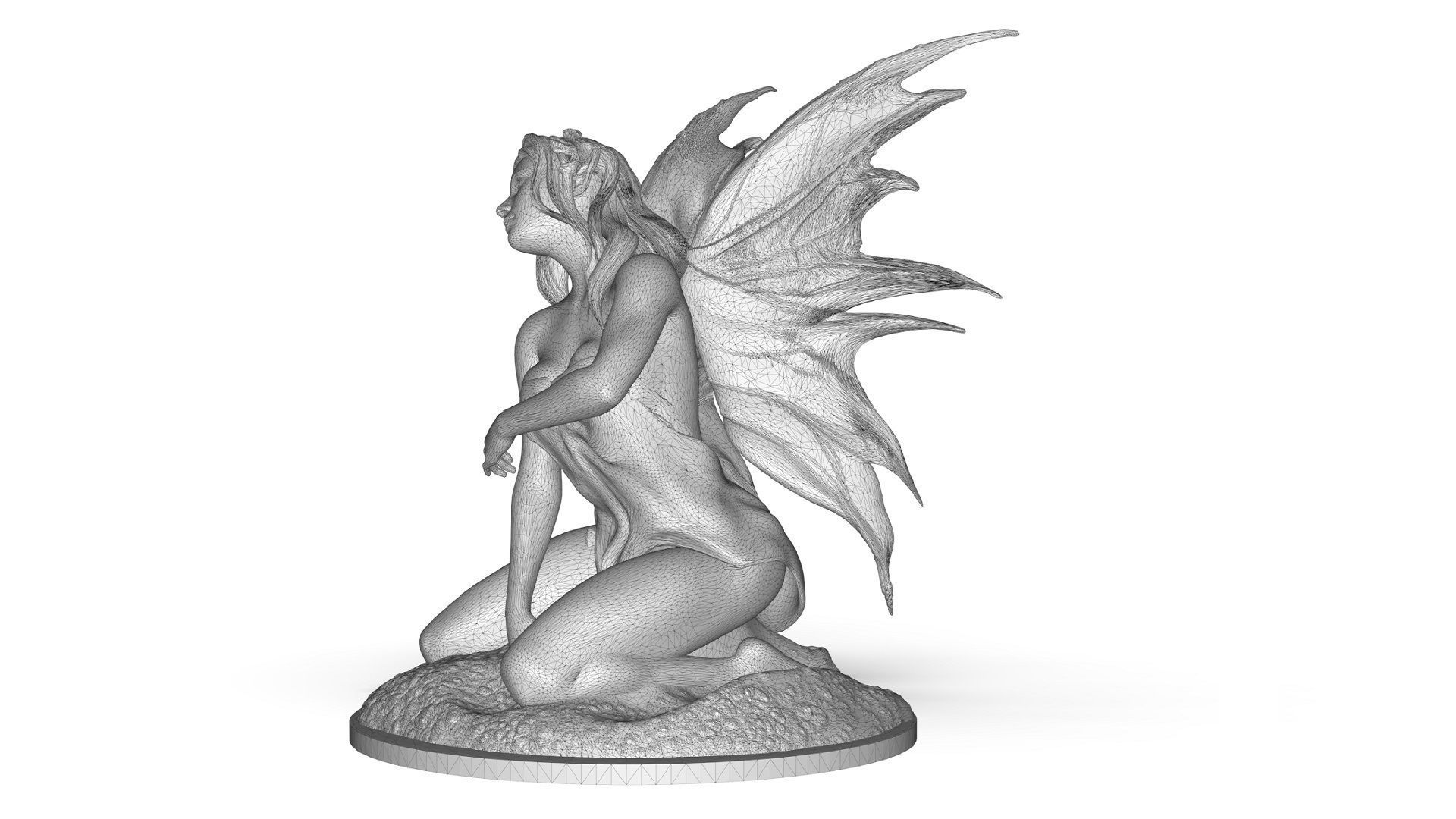 Fairy on the Sand Sculpture 3D print model_5