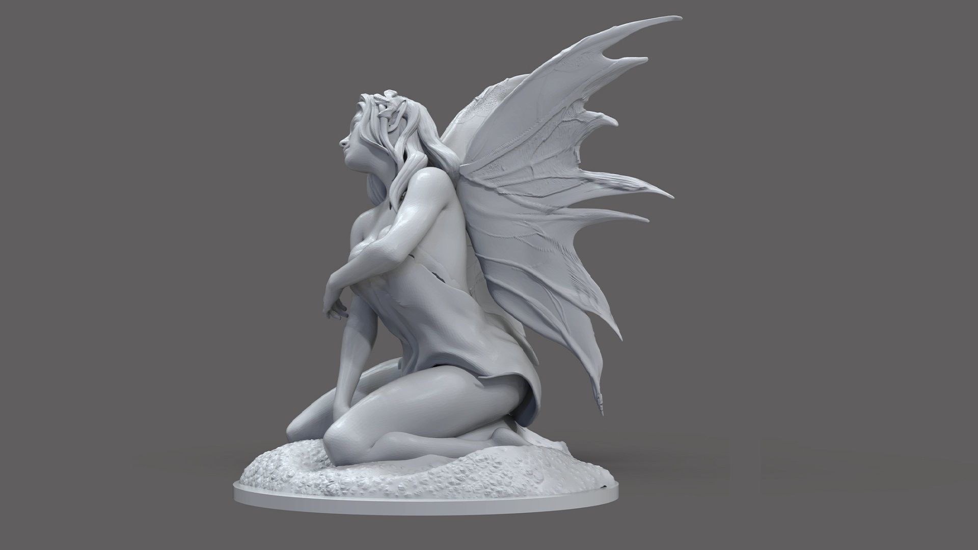 Fairy on the Sand Sculpture 3D print model_4