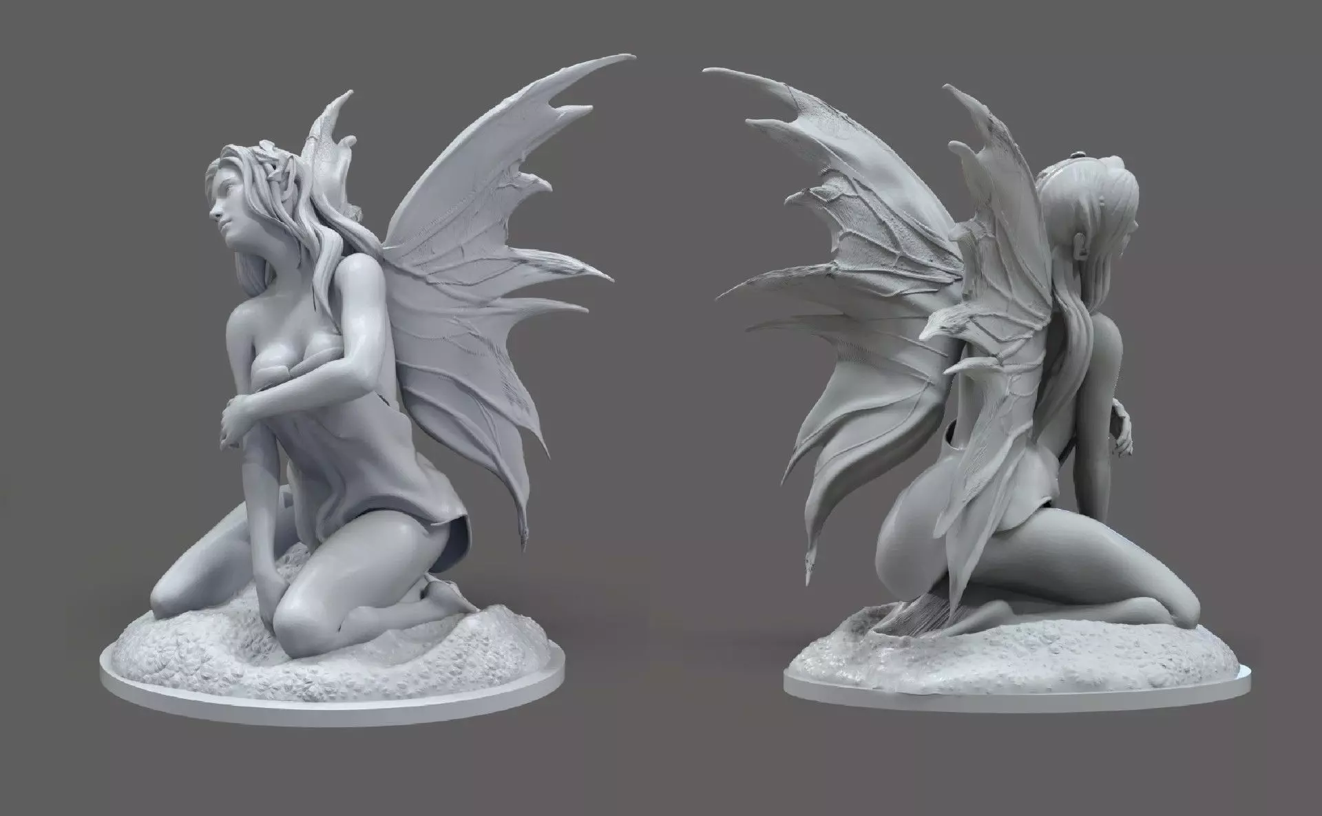 Fairy on the Sand Sculpture 3D print model_0