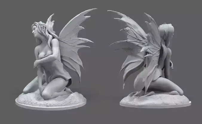 Fairy on the Sand Sculpture 3D print model