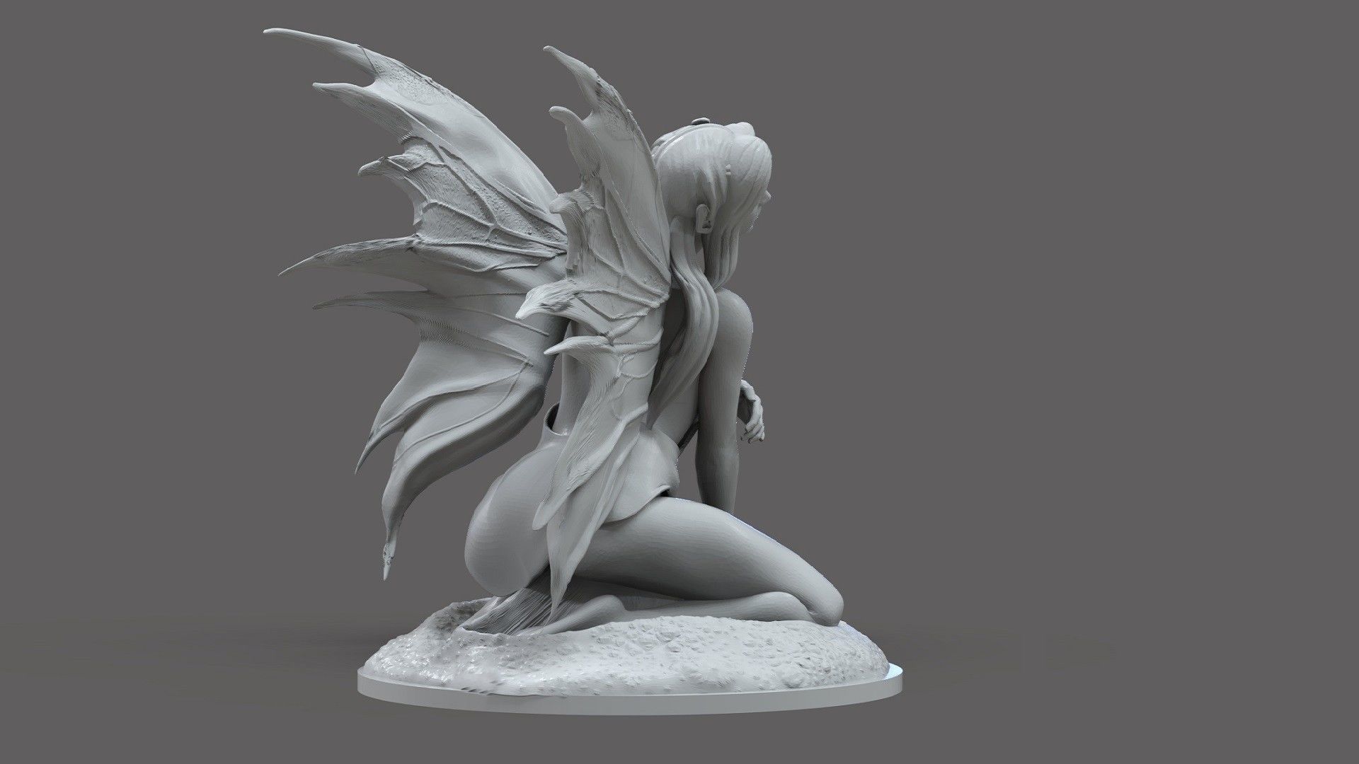 Fairy on the Sand Sculpture 3D print model_2