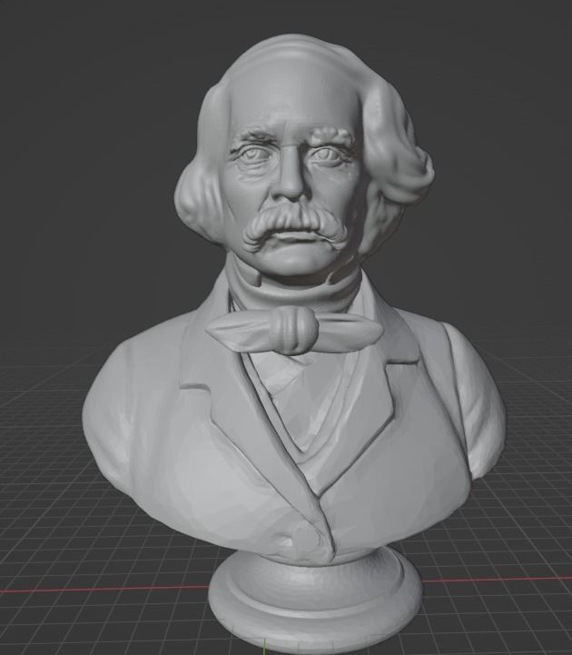Nathaniel Hawthorne 3D print model_1