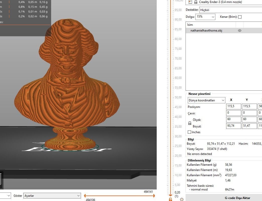 Nathaniel Hawthorne 3D print model_7