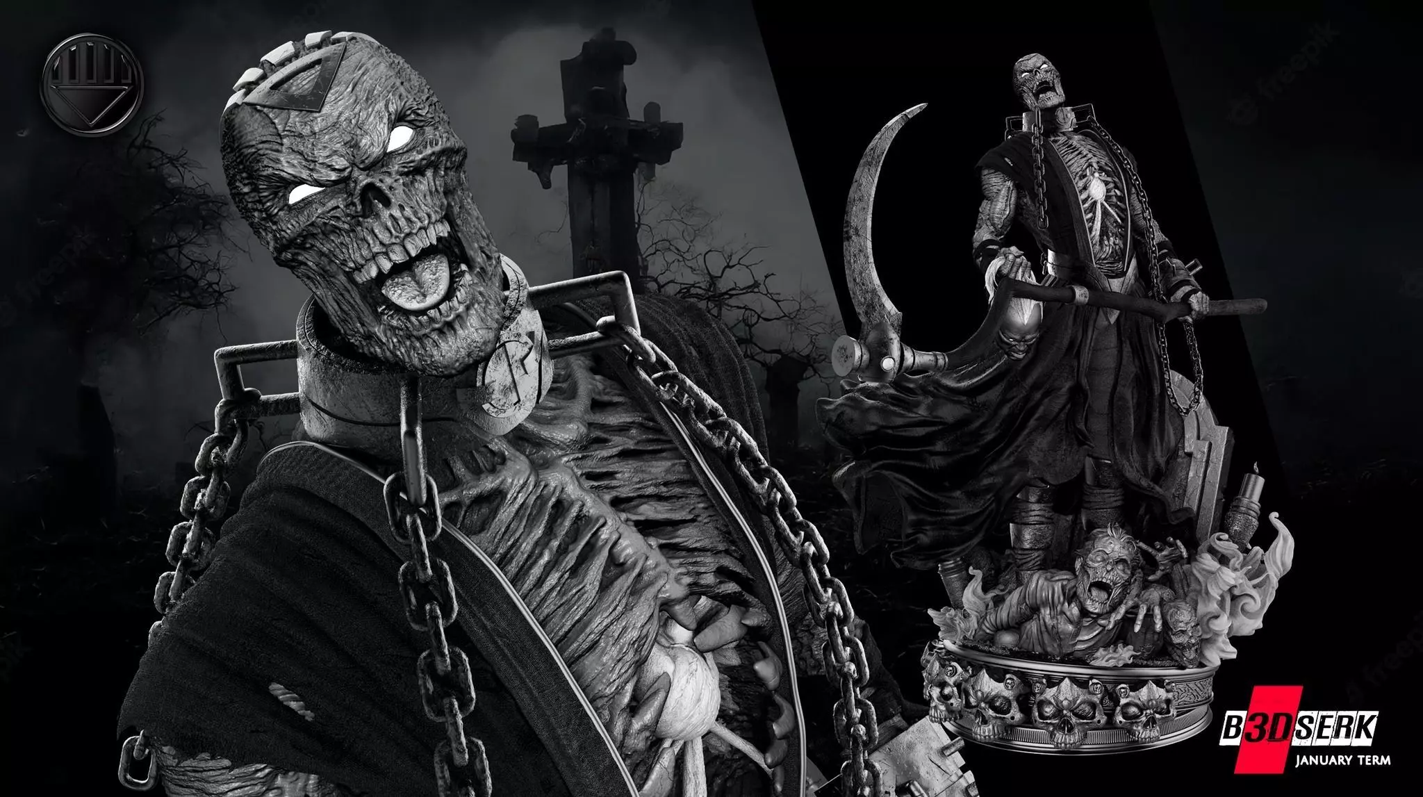 B3DSERK January term 2023 Nekron Sculpture 3D print model_0