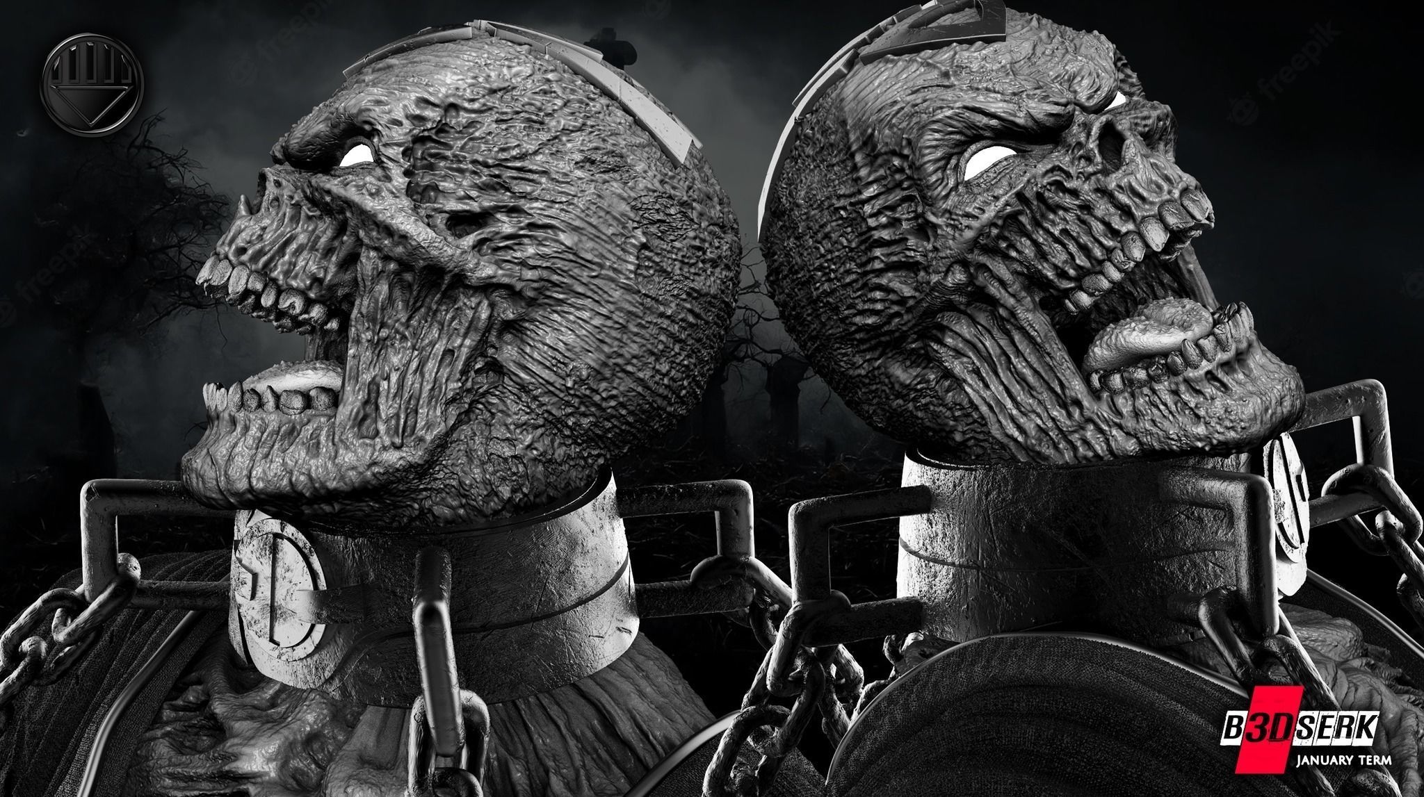 B3DSERK January term 2023 Nekron Sculpture 3D print model_8