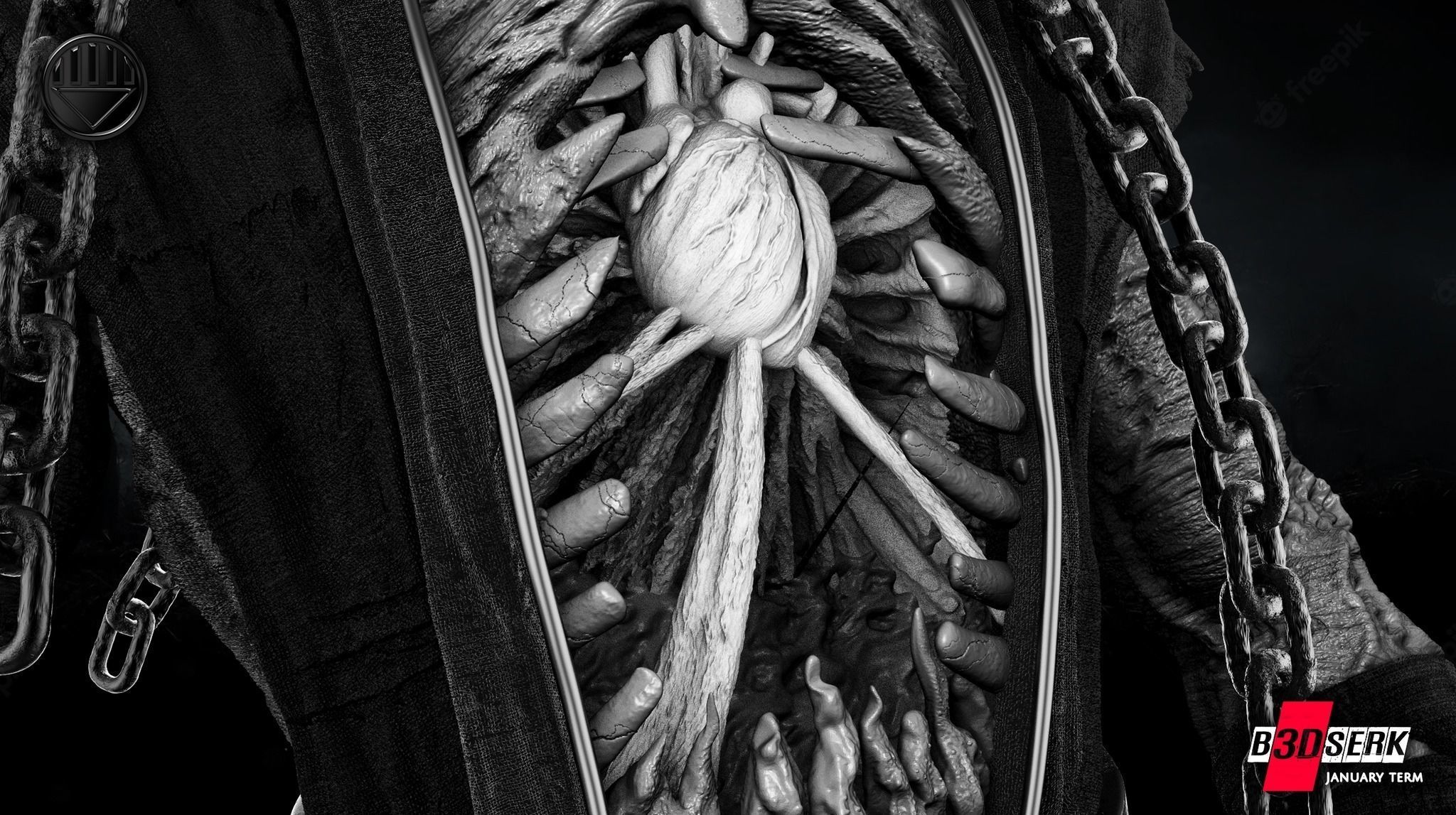 B3DSERK January term 2023 Nekron Sculpture 3D print model_10