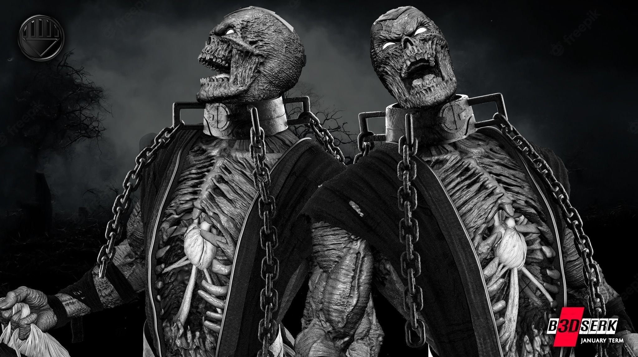 B3DSERK January term 2023 Nekron Sculpture 3D print model_9