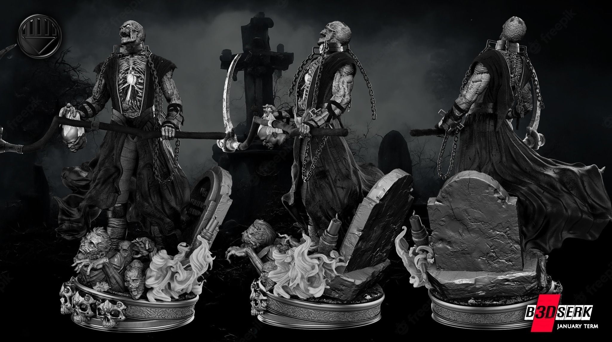 B3DSERK January term 2023 Nekron Sculpture 3D print model_2