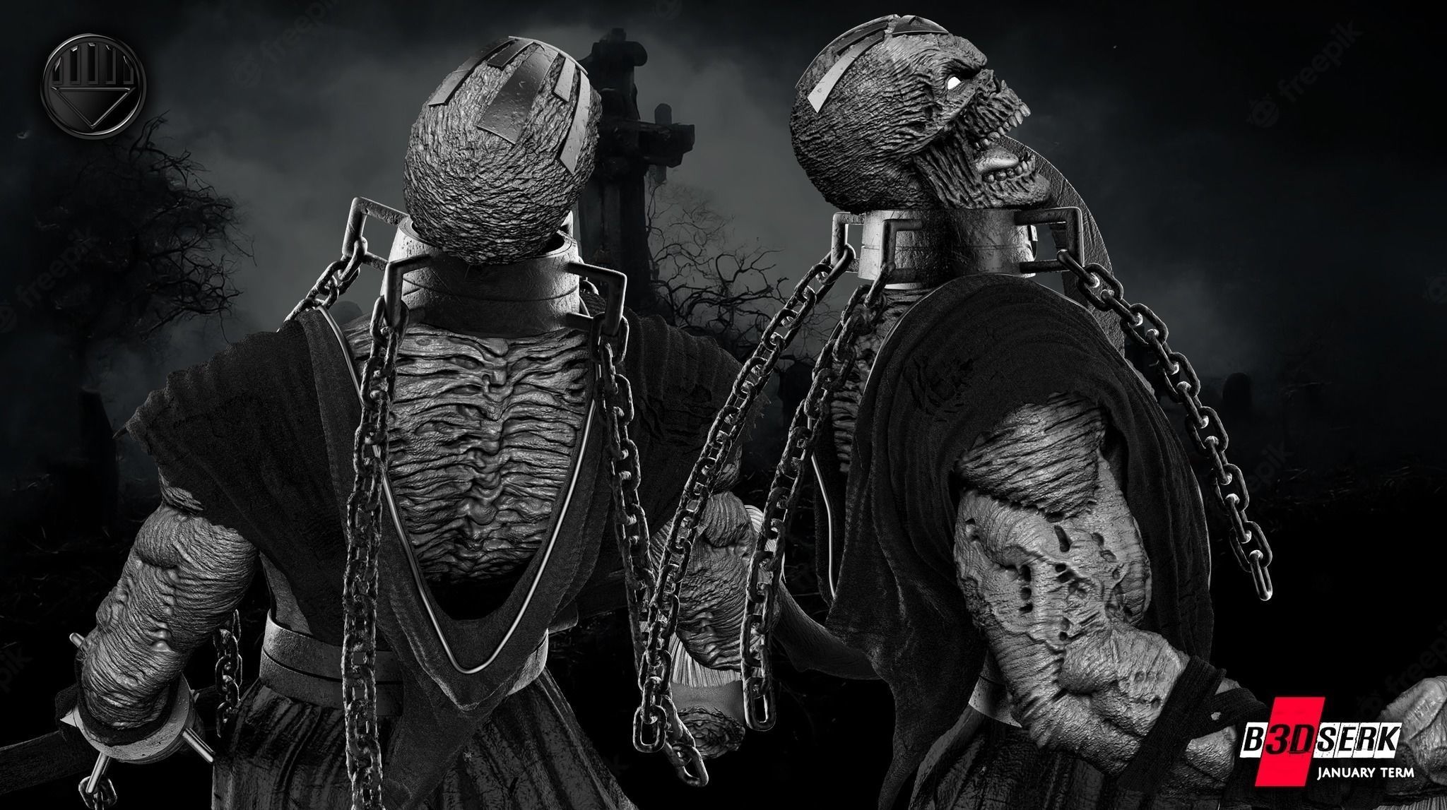 B3DSERK January term 2023 Nekron Sculpture 3D print model_4