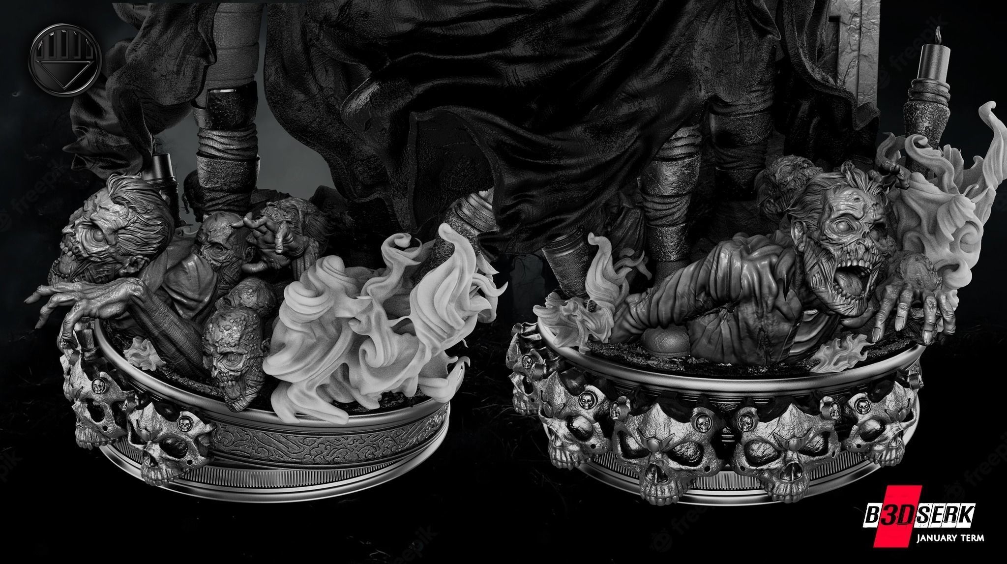 B3DSERK January term 2023 Nekron Sculpture 3D print model_13