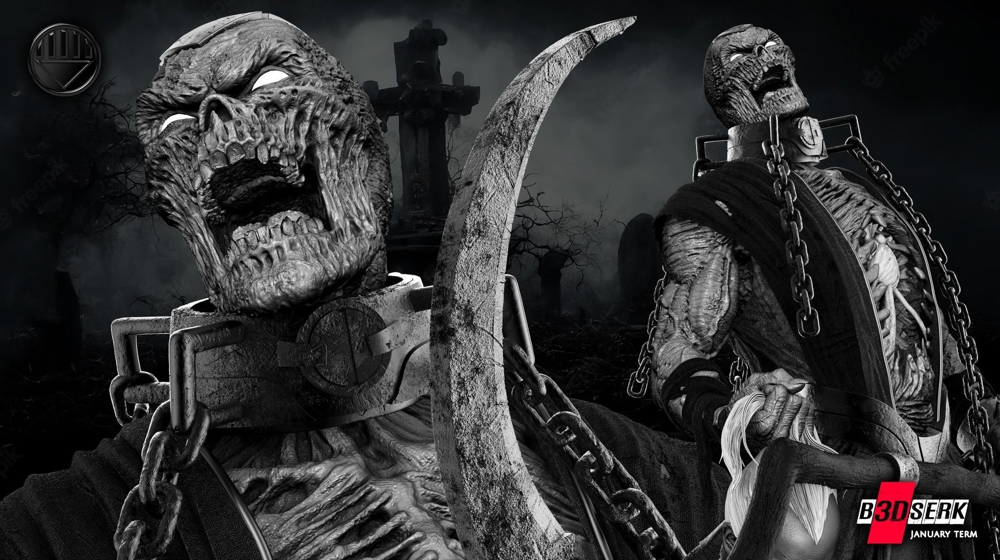 B3DSERK January term 2023 Nekron Sculpture 3D print model_6