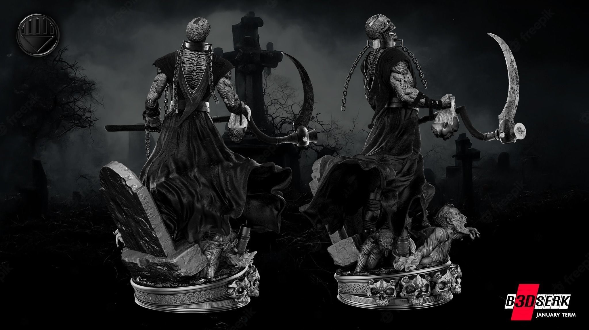 B3DSERK January term 2023 Nekron Sculpture 3D print model_7