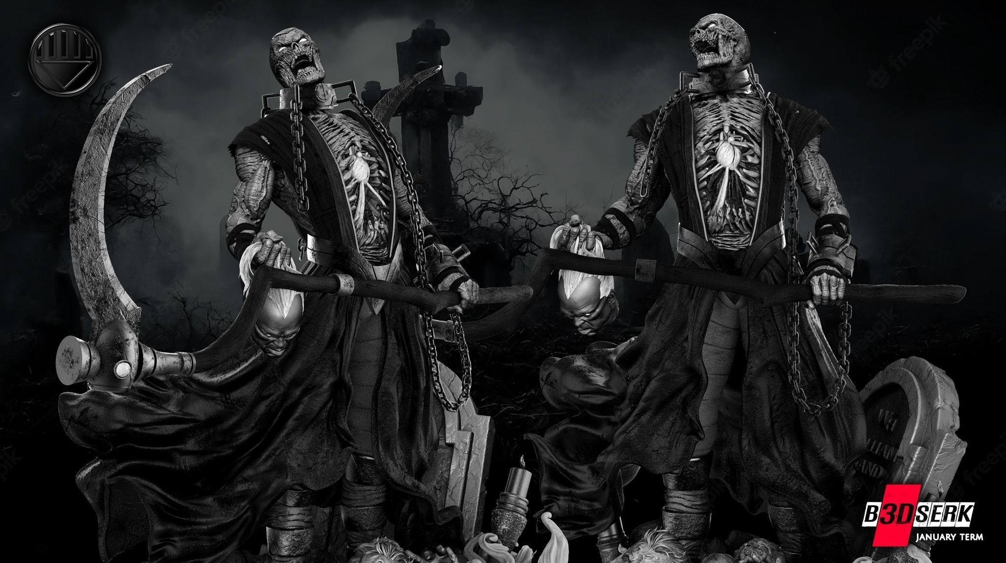 B3DSERK January term 2023 Nekron Sculpture 3D print model_11