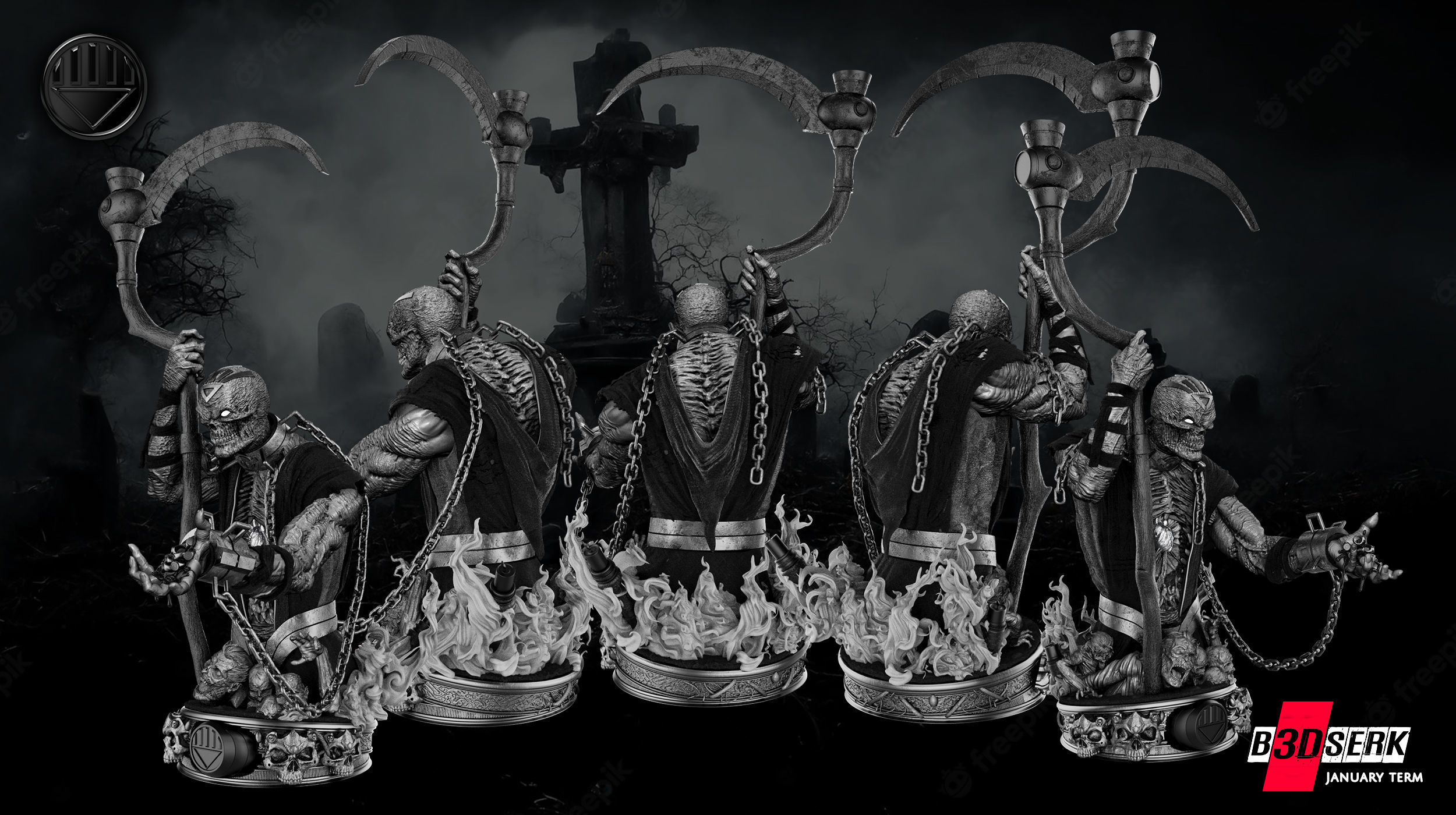 B3DSERK January term 2023 The Nekron Bust 3D print model_1