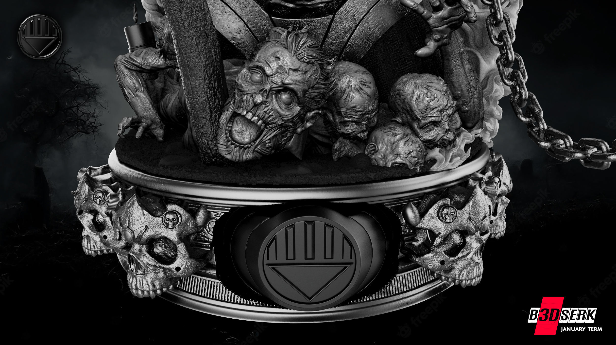 B3DSERK January term 2023 The Nekron Bust 3D print model_6