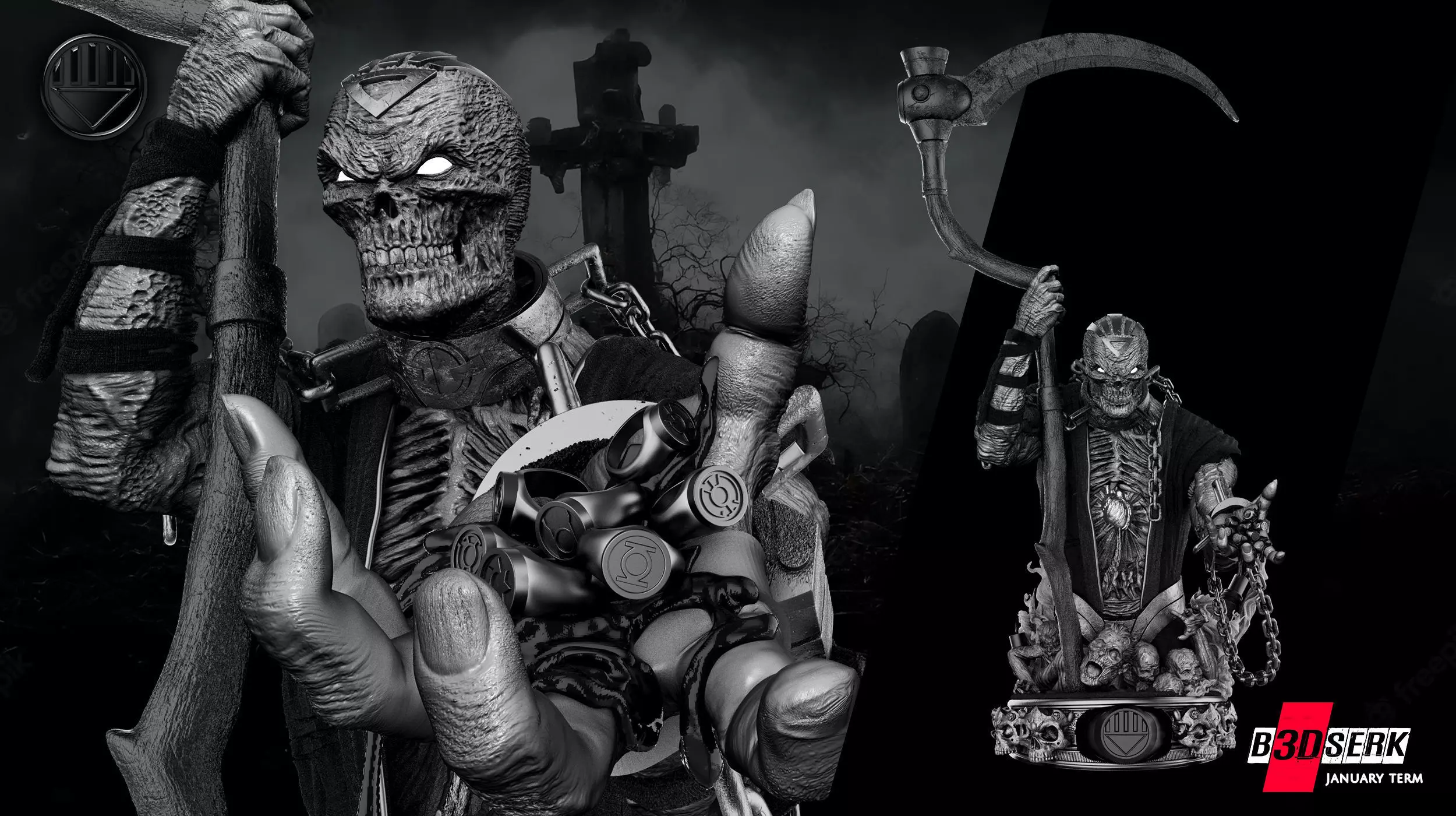 B3DSERK January term 2023 The Nekron Bust 3D print model_0