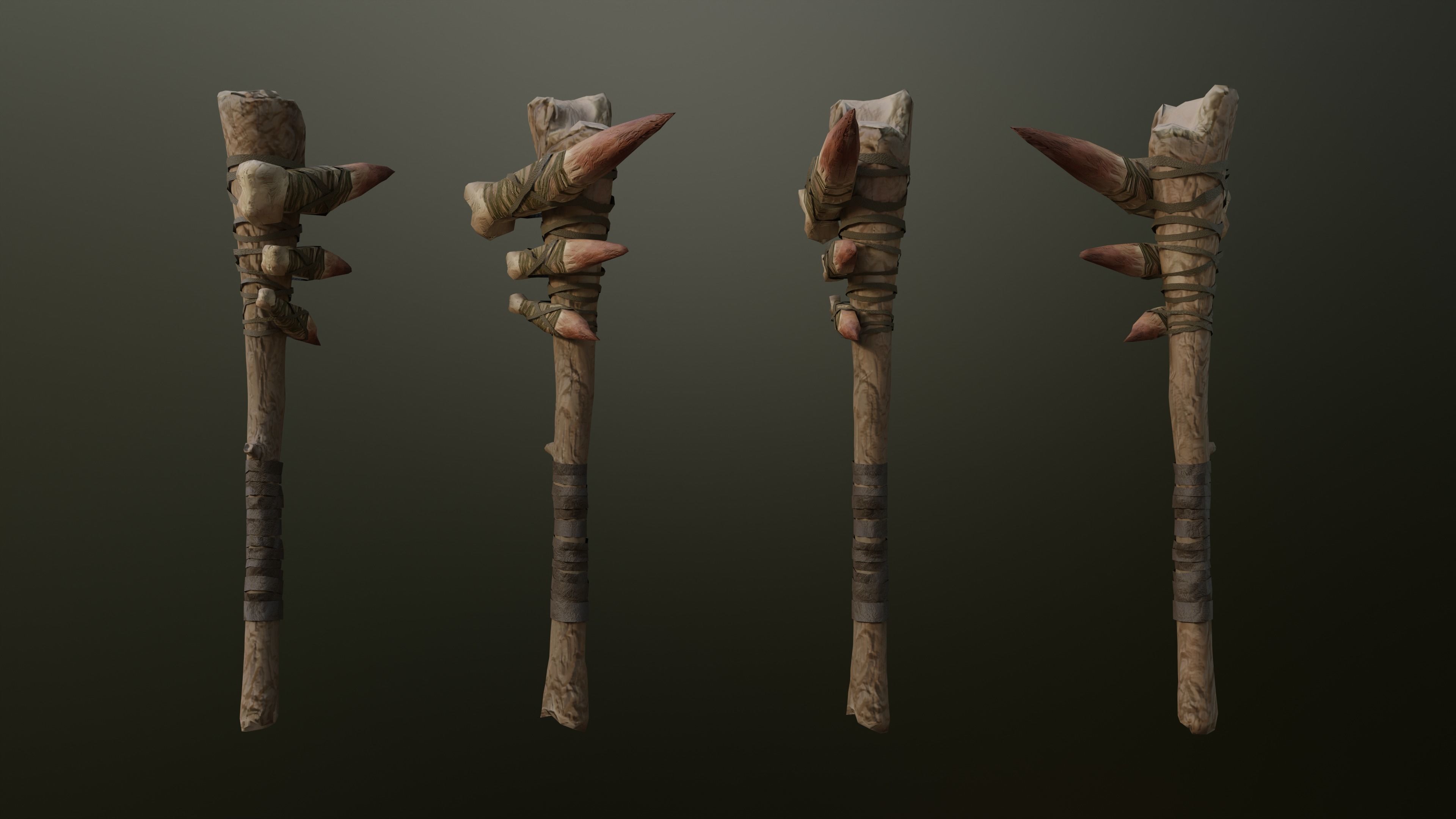 Club Weapon Free low-poly 3D model_1