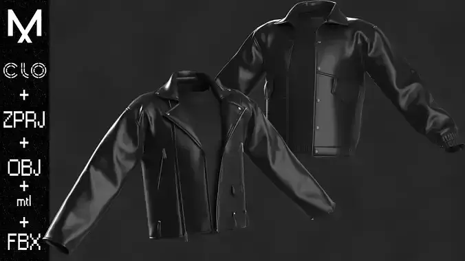 Leather Jackets Male  A-pose  OBJ mtl FBX ZPRJ
