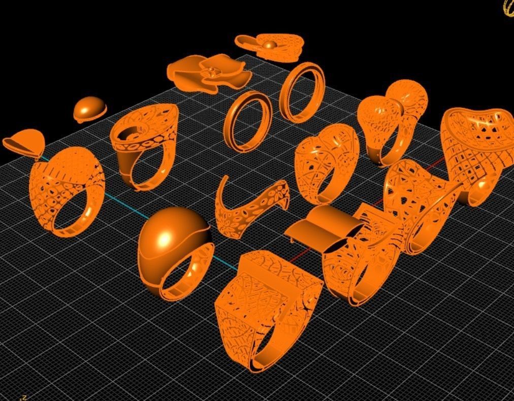 Fusion Ring collection 3D print model_20
