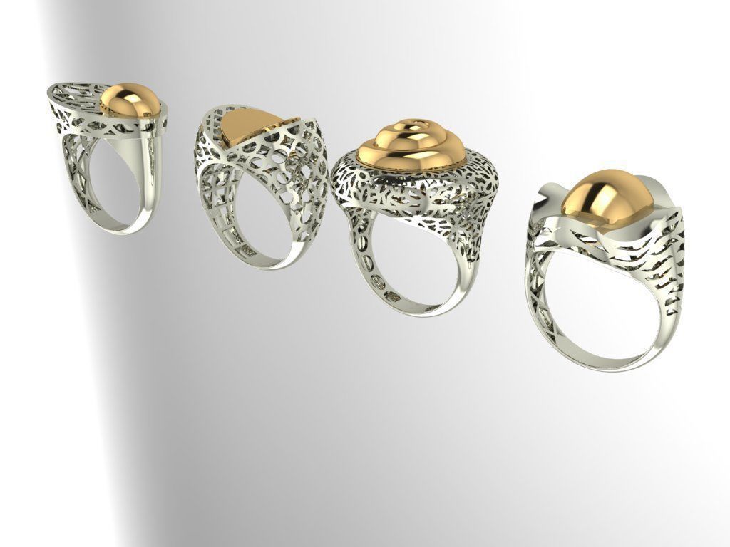 Fusion Ring collection 3D print model_3