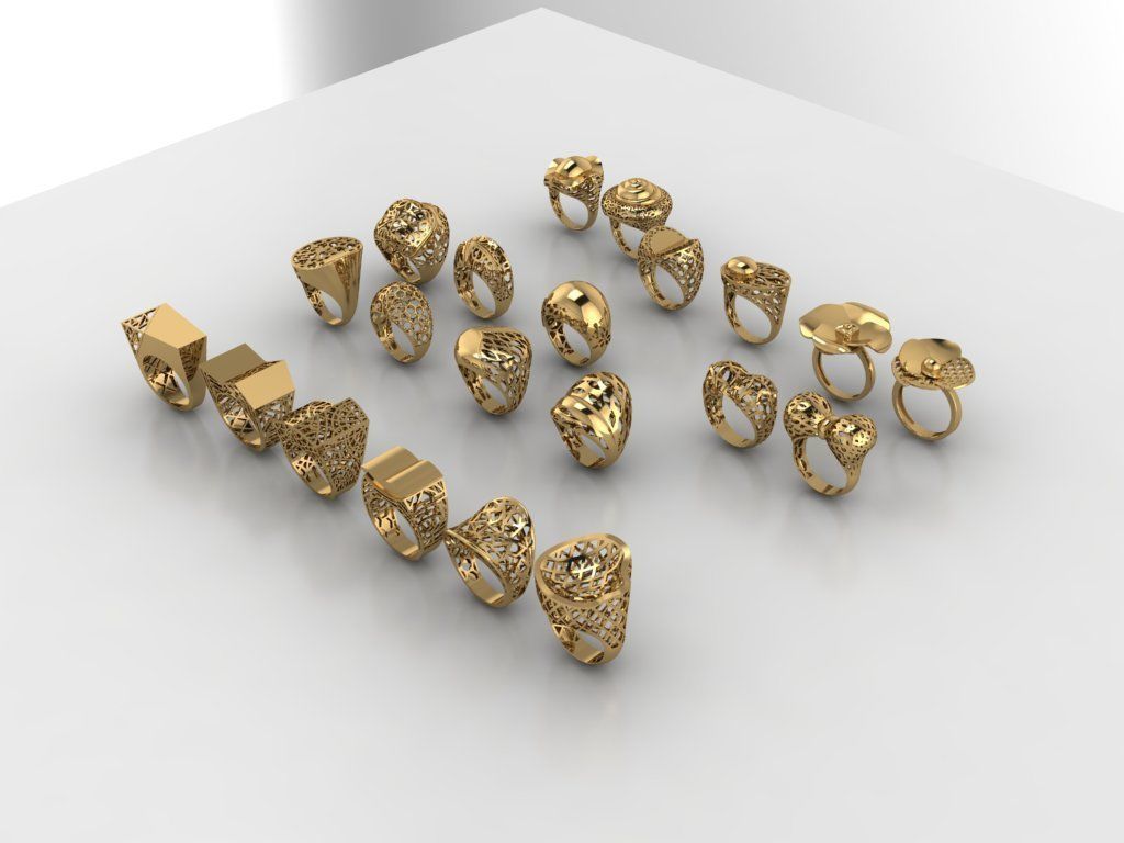 Fusion Ring collection 3D print model_1