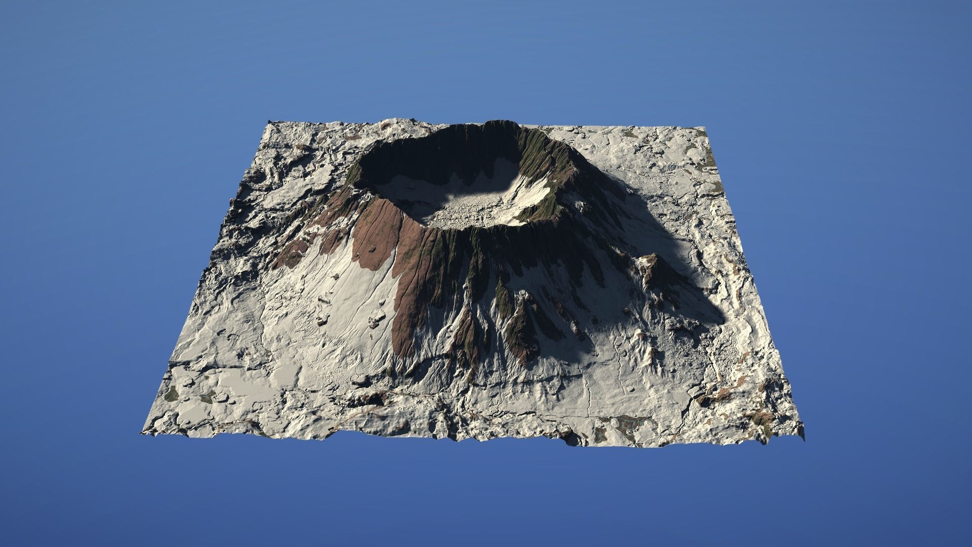 Landscape Environment Volcano Snow 06 Low-poly 3D model_2