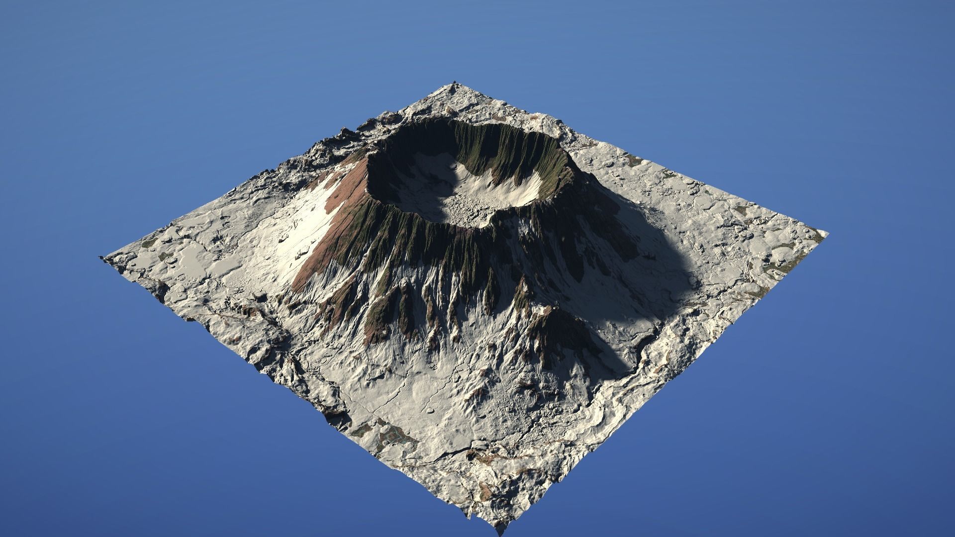 Landscape Environment Volcano Snow 06 Low-poly 3D model_5