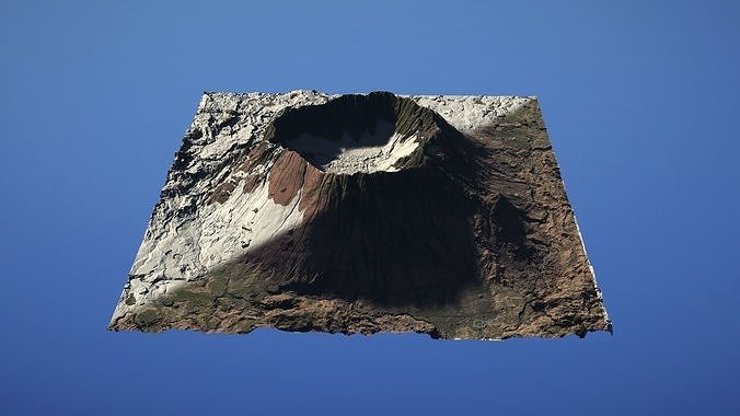 Landscape Environment Volcano Snow 06 Low-poly 3D model