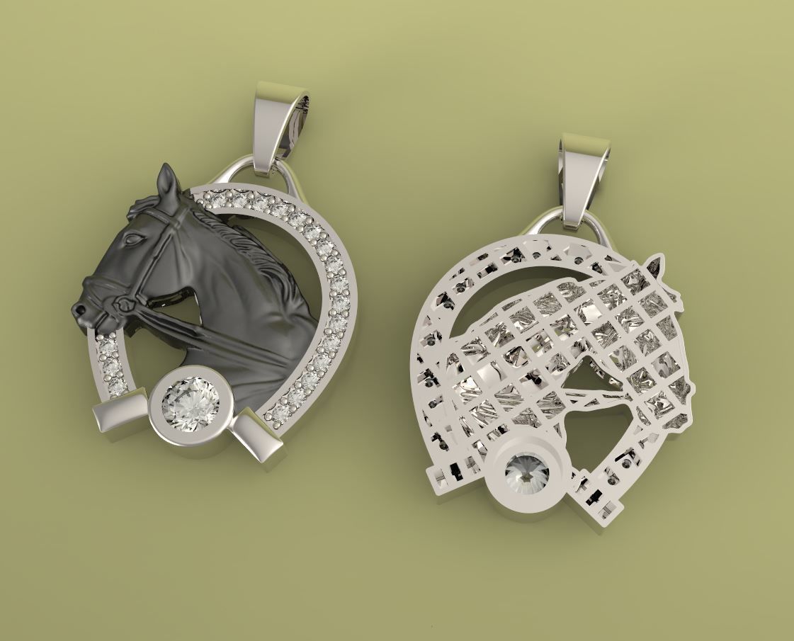 Horse Pendant Fusion 3D print model_1