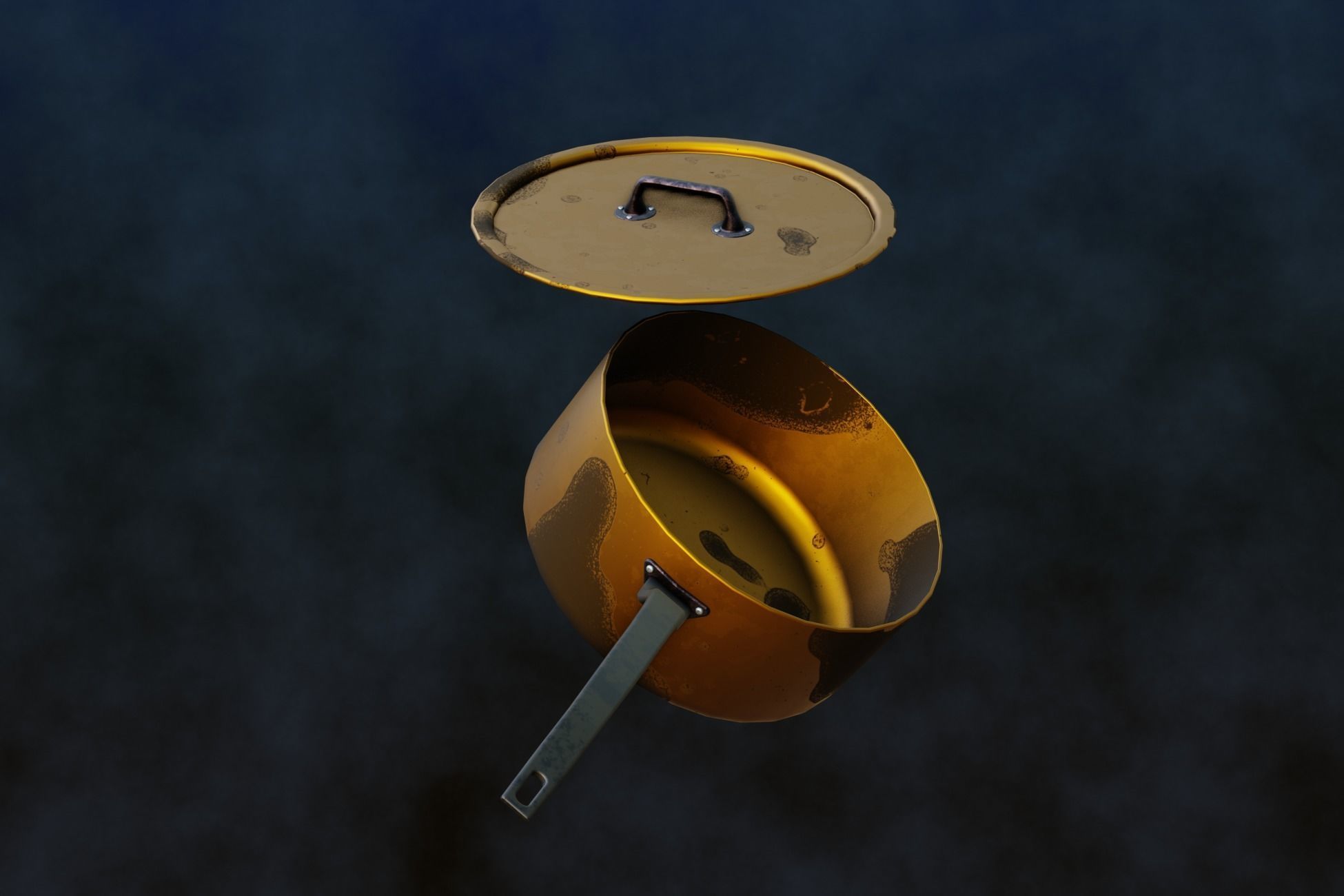 Rustic Series  Old Cooking Pot  Low-poly 3D model_32