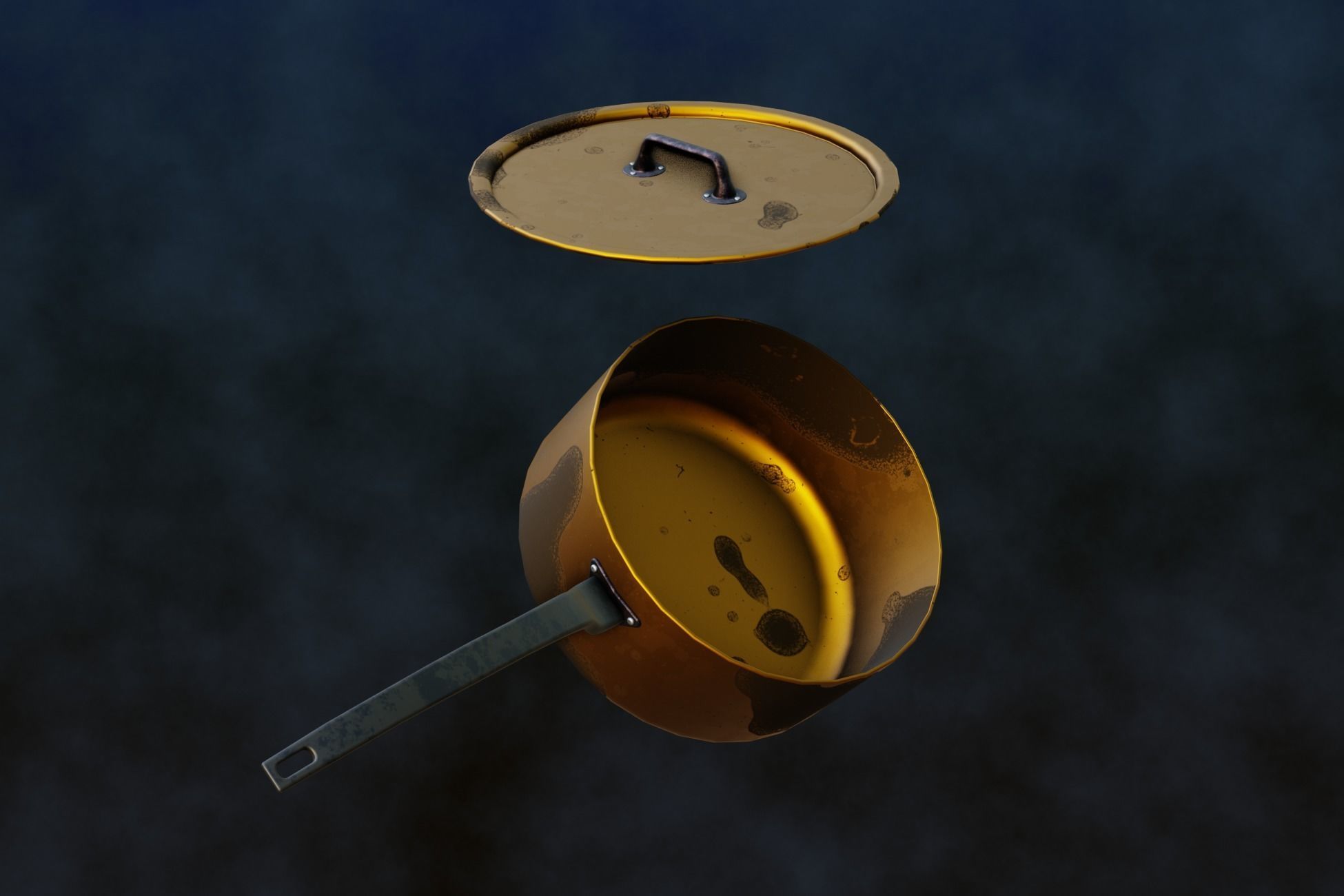 Rustic Series  Old Cooking Pot  Low-poly 3D model_31