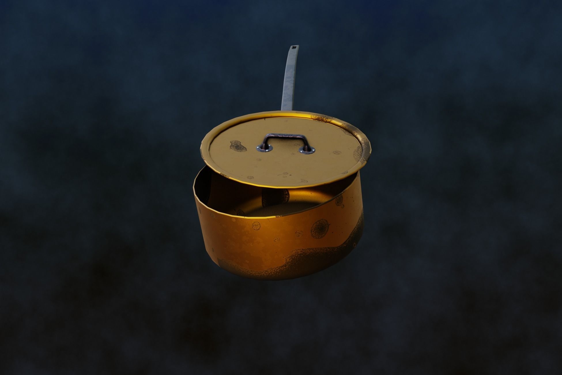 Rustic Series  Old Cooking Pot  Low-poly 3D model_9