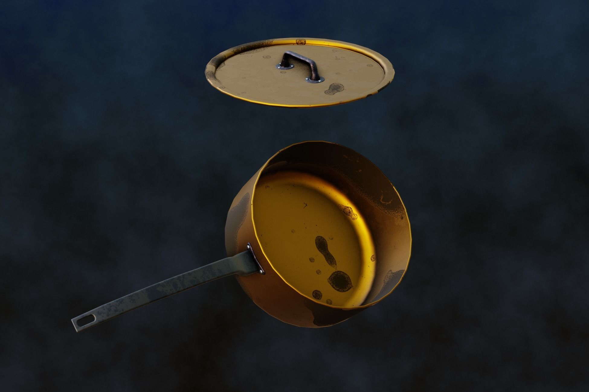 Rustic Series  Old Cooking Pot  Low-poly 3D model_27