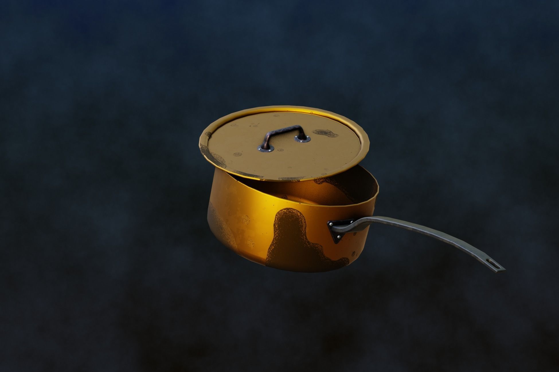 Rustic Series  Old Cooking Pot  Low-poly 3D model_36