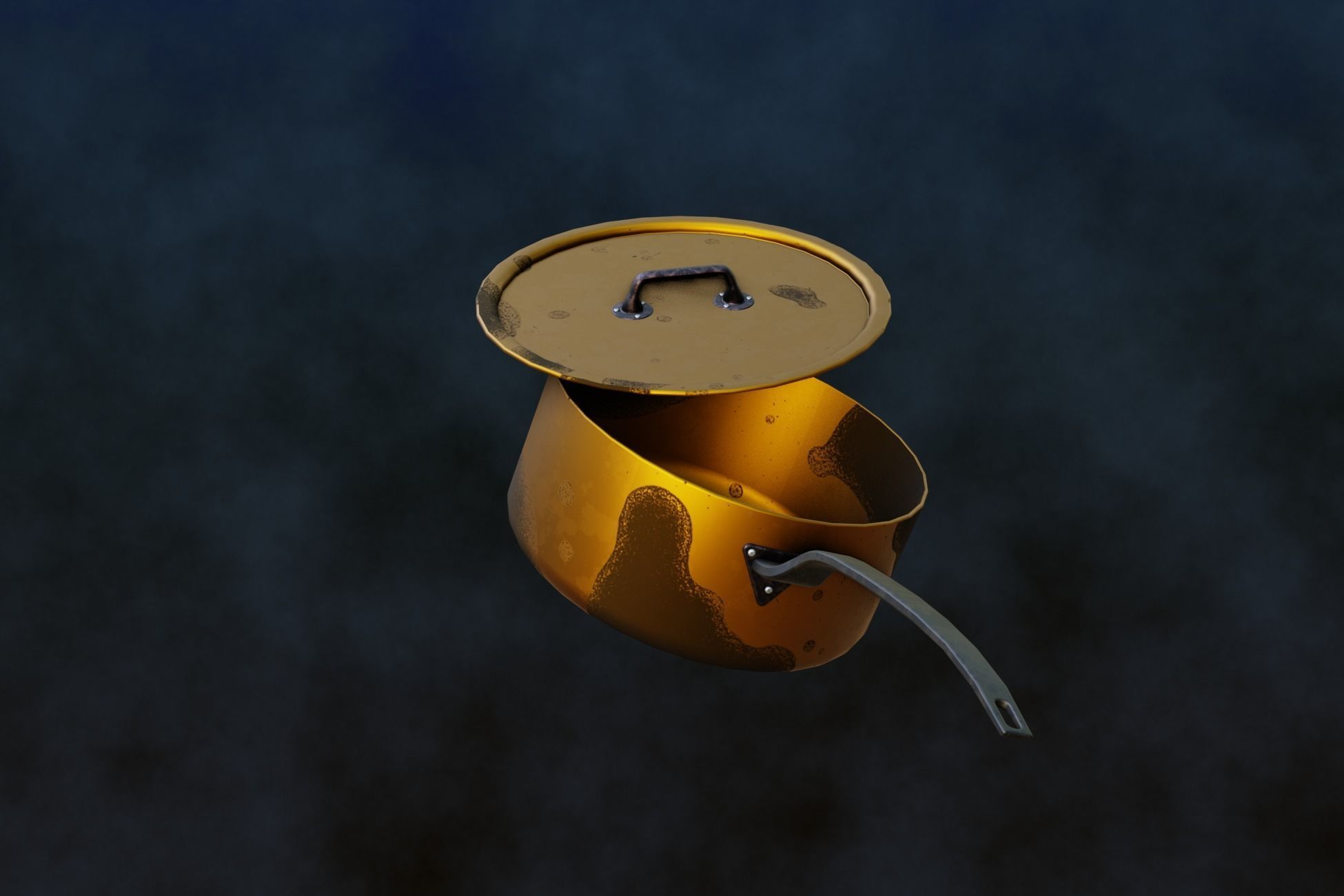 Rustic Series  Old Cooking Pot  Low-poly 3D model_7