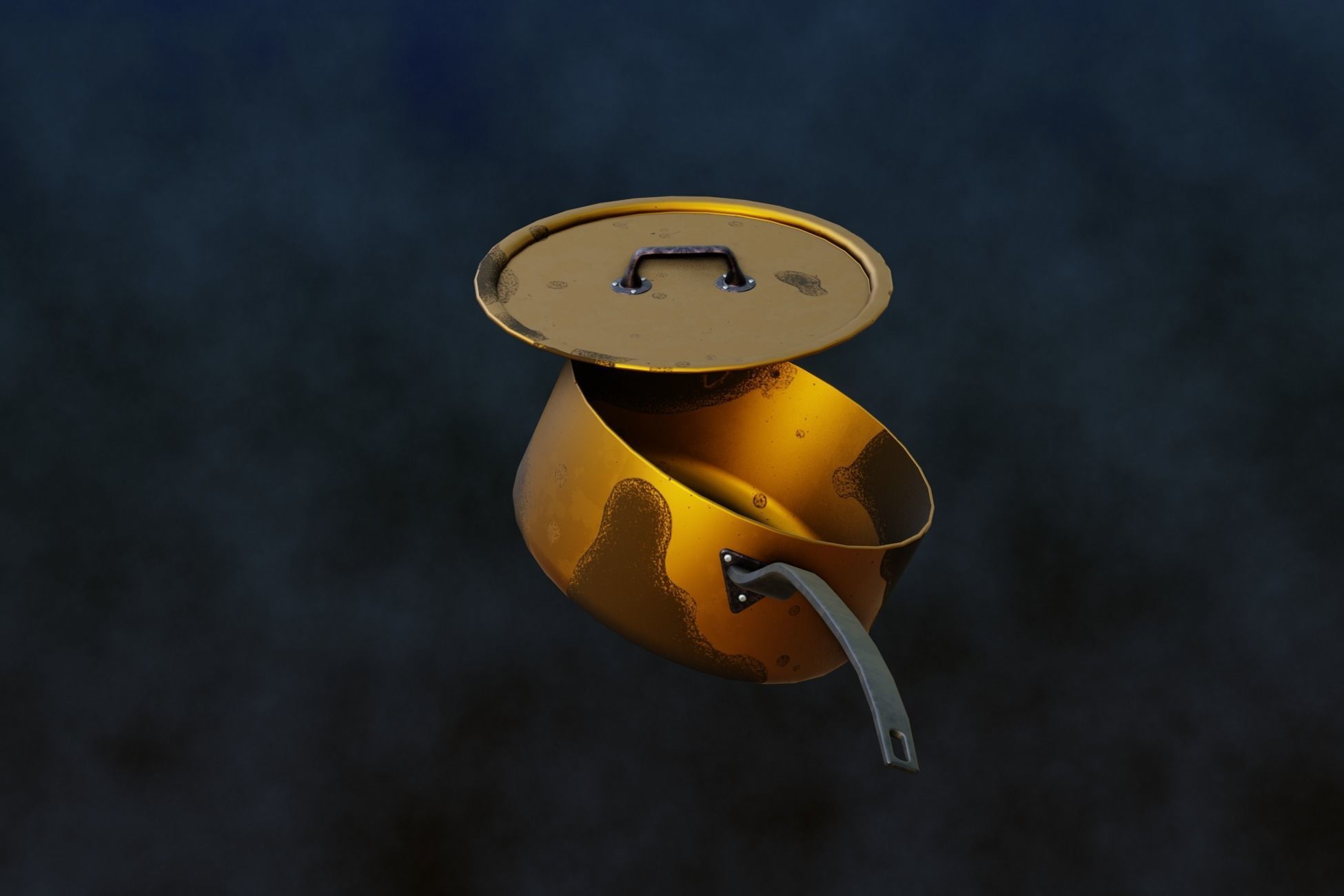 Rustic Series  Old Cooking Pot  Low-poly 3D model_37