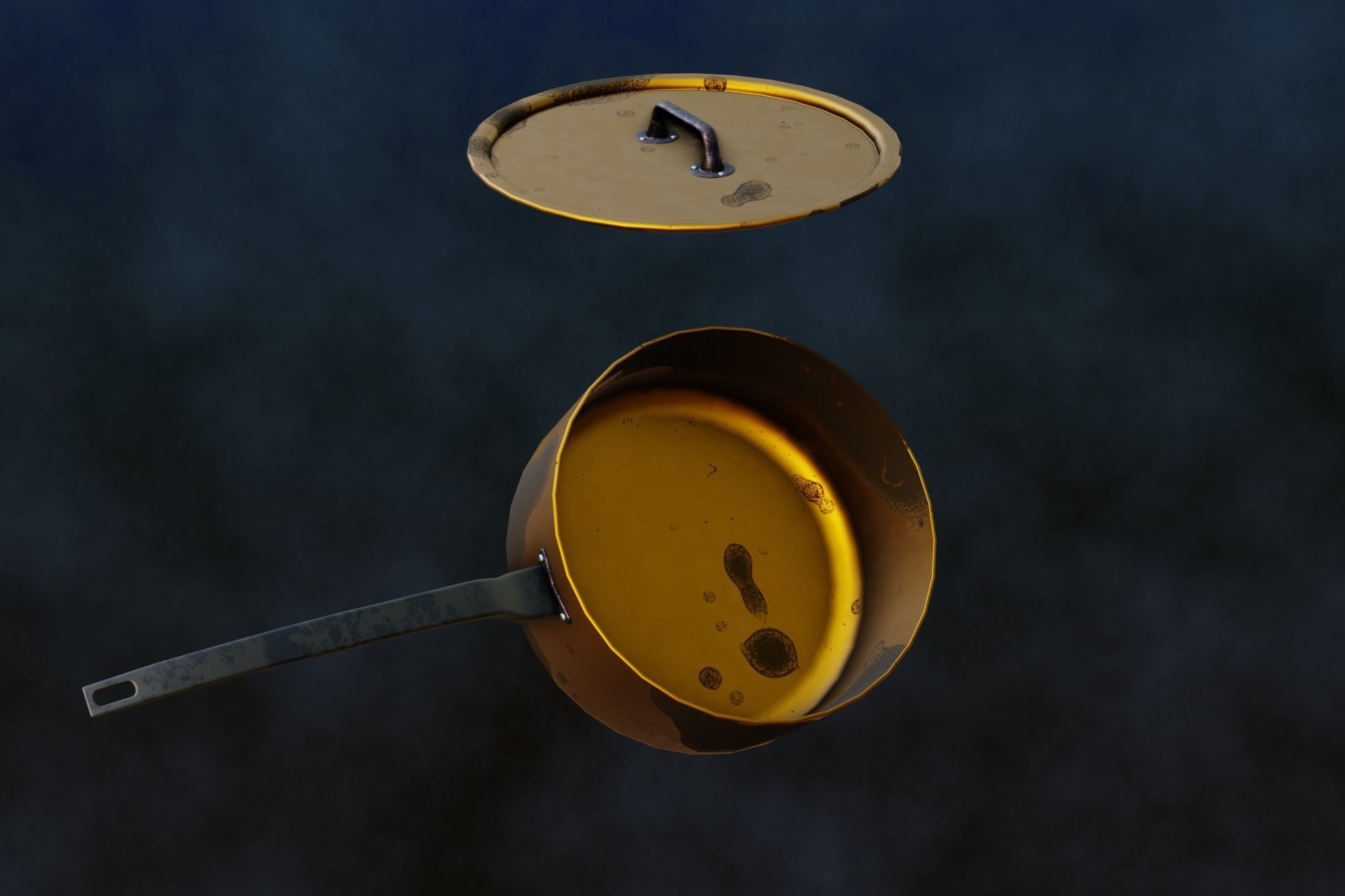 Rustic Series  Old Cooking Pot  Low-poly 3D model_29