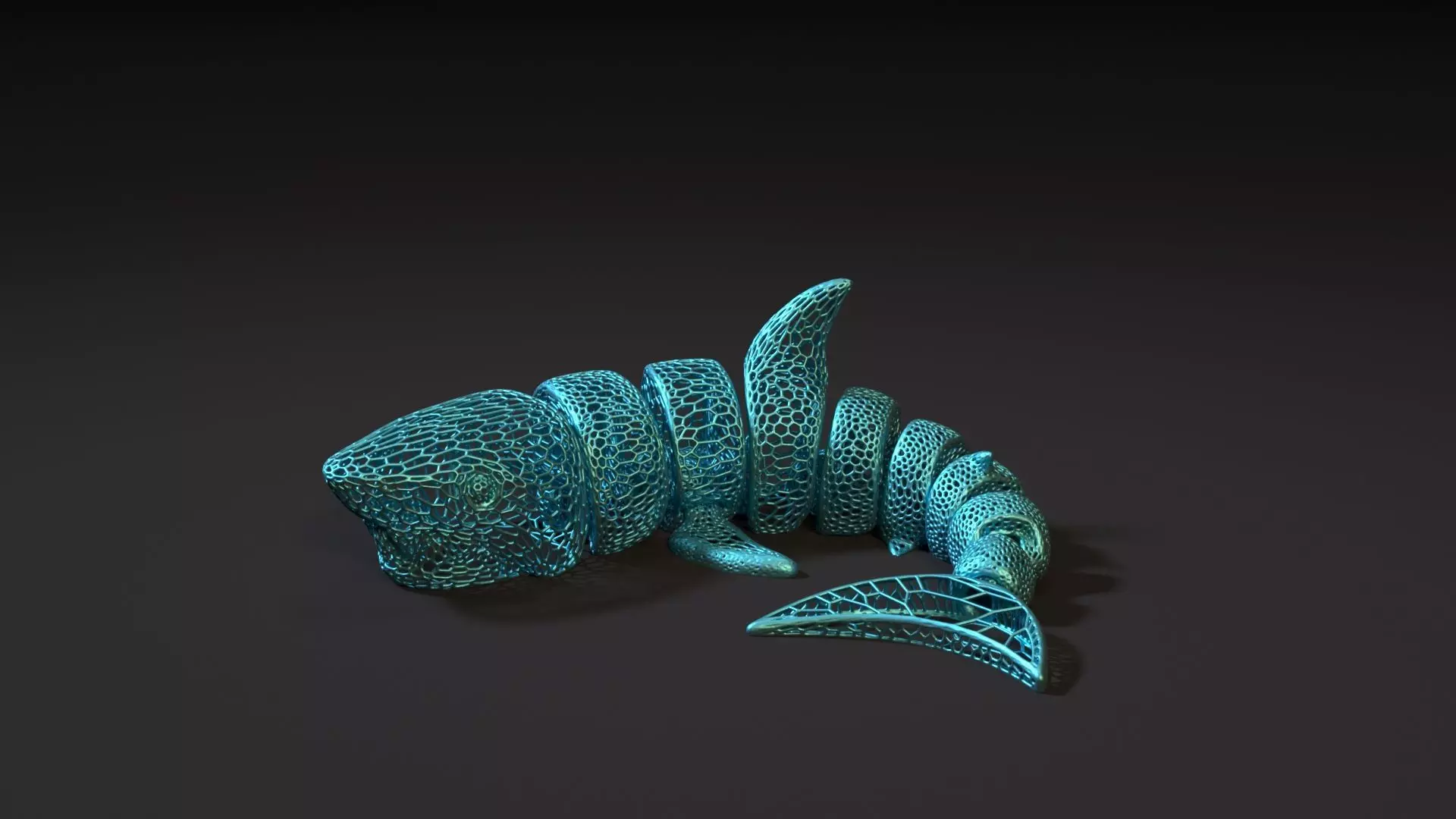 Articulated Shark 3D print model_0