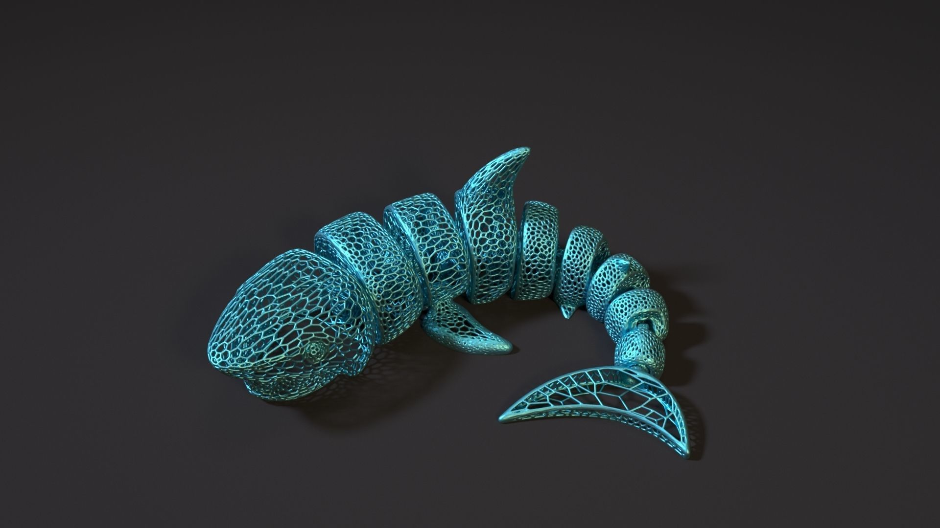 Articulated Shark 3D print model_9