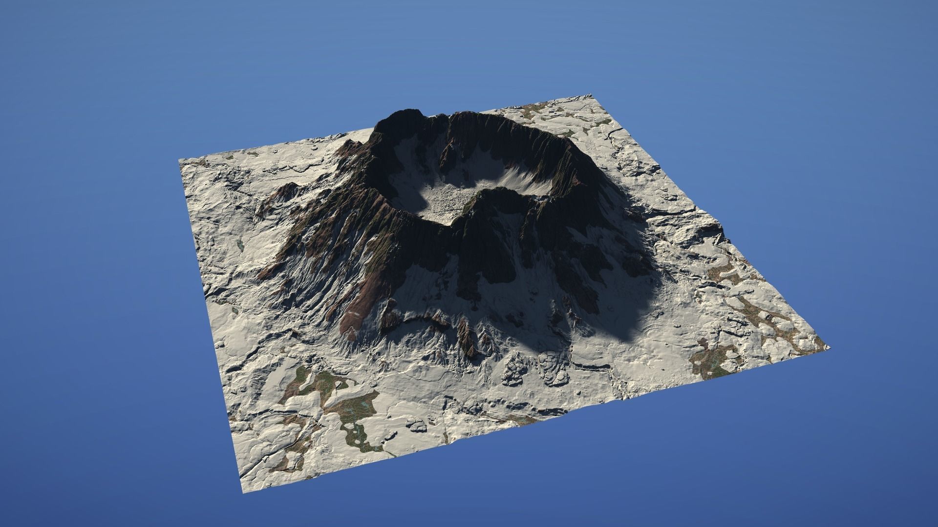 Landscape Environment Volcano Snow 08 Low-poly 3D model_12