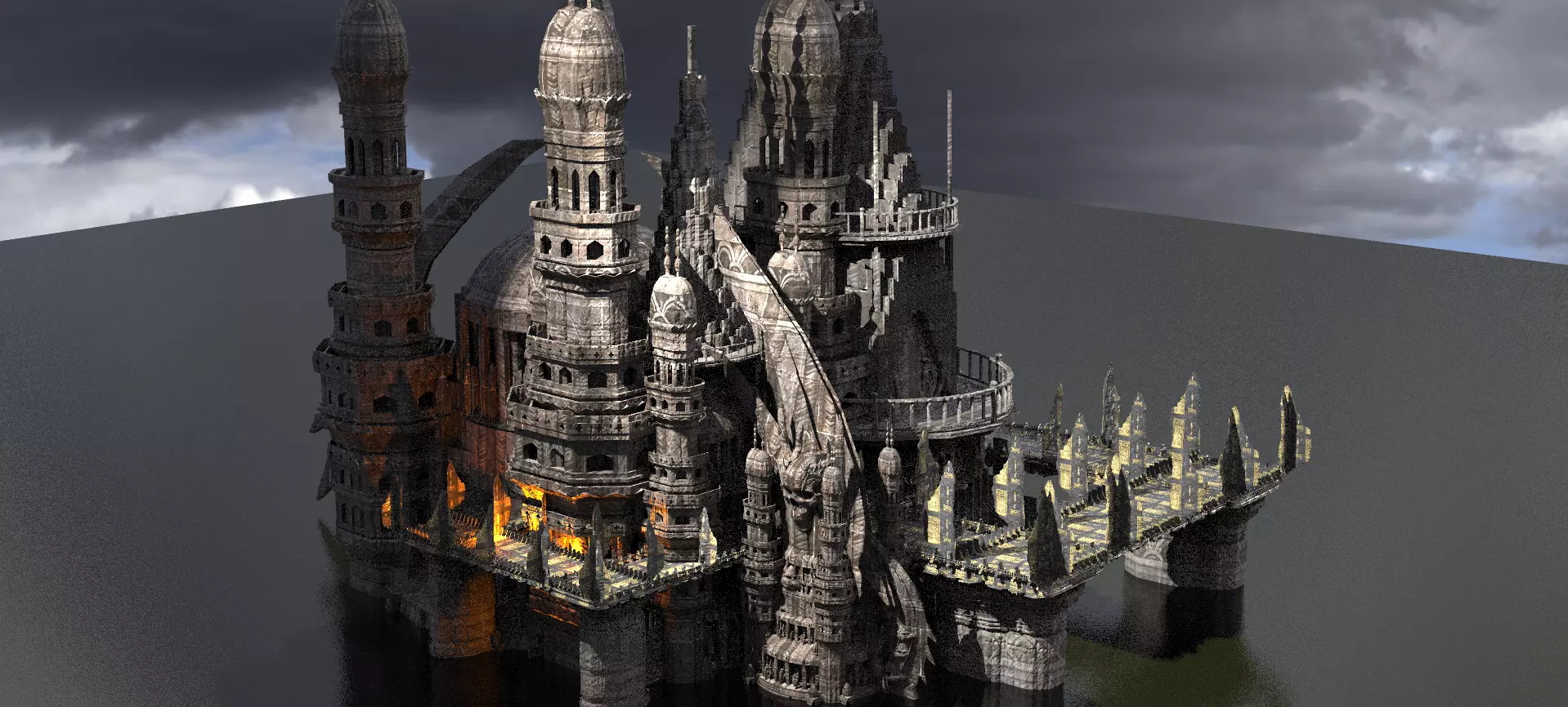 Desert Temple Ruler castle 1 3D model