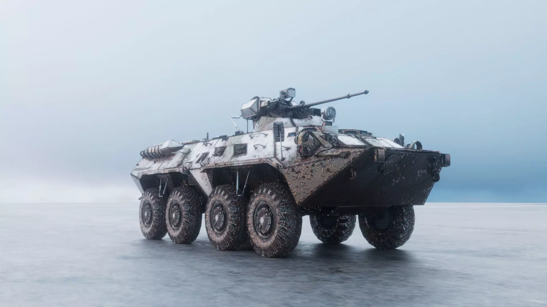 BTR-80 armored vehicle Low-poly 3D model_0