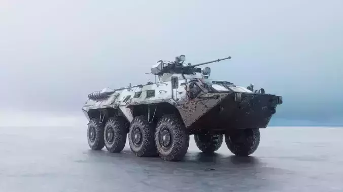 BTR-80 armored vehicle Low-poly 3D model