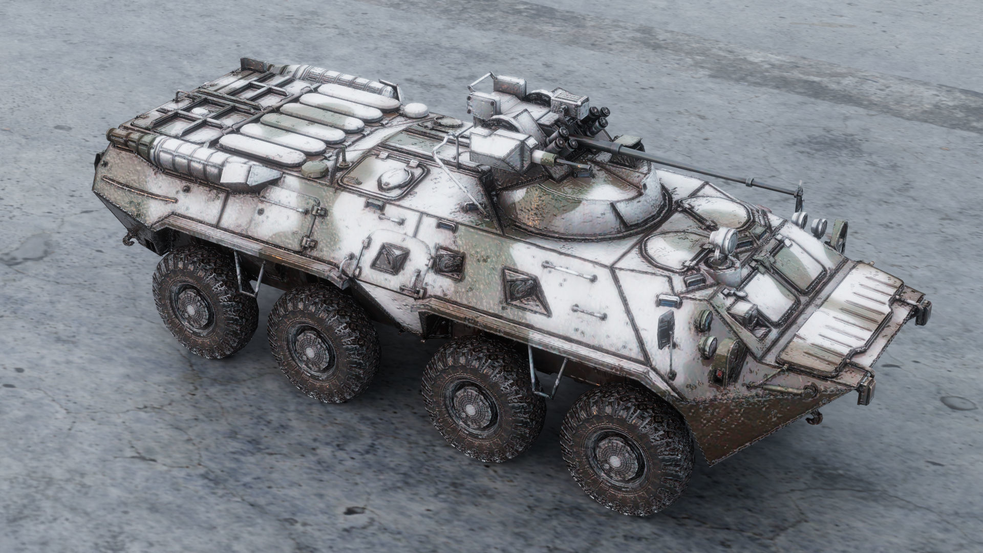 BTR-80 armored vehicle Low-poly 3D model_1