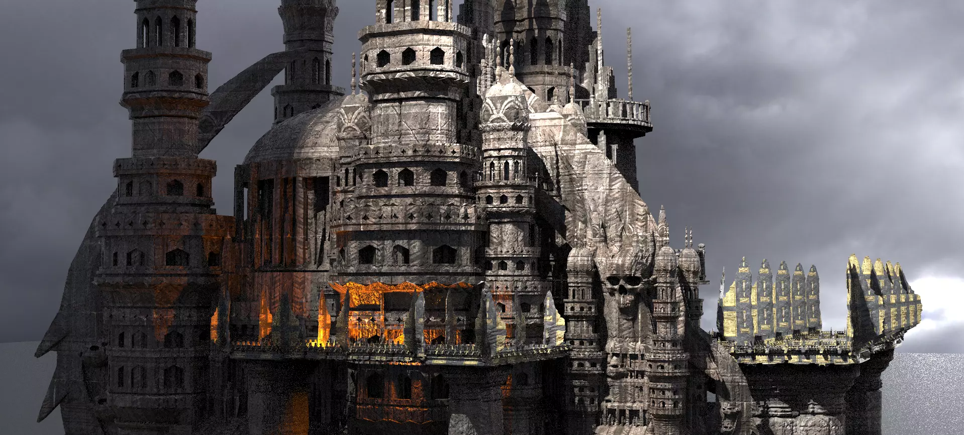 Jinn Temple Towers Kitbash 3D model_0