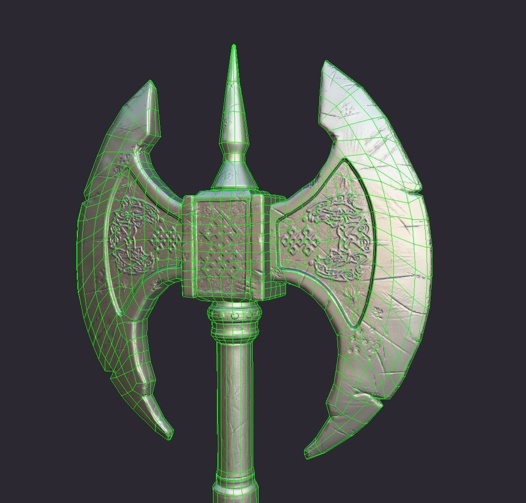 Double Axe - A Realistic and Reliable Game-Ready  Low-poly 3D model_9